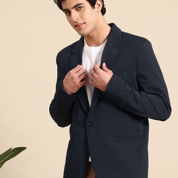 Mast & Harbour Notched Lapel Collar Regular Fit Blazer